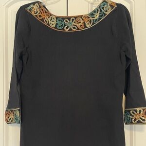 JAC Embroidered Black Women's Top size XL